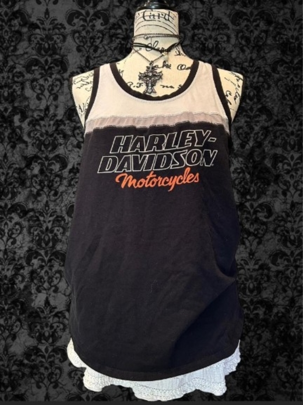 Harley-Davidson Black & White Motorcycle Tank Top